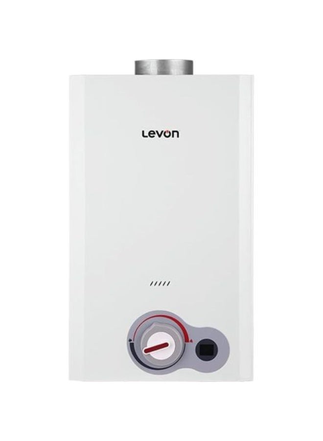 سخان مياه يعمل بالغاز، سعة 10 لتر، JSD20-10DG5، ليفون،أبيض ، شاشة رقمية، إشعال مزدوج، مبادل حراري نحاسي، حماية من الحرارة الزائدة والضغط